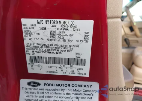 2011 Ford Escape Xlt from USA, damaged, VIN 1FMCU0DGXBKA31235